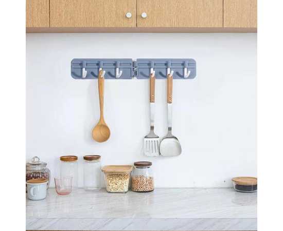 6 Hooks Foldable Wall Hanger For Kitchen