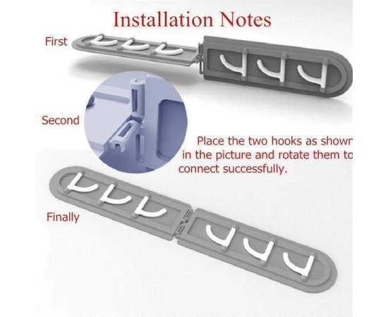 6 Hooks Foldable Wall Hanger For Kitchen