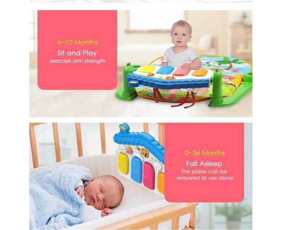 3 In 1 Newborn Baby Play Gym With Rattle Mat