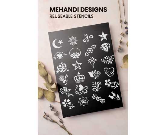 Different Full Sheets Mehndi Stencils Stickers