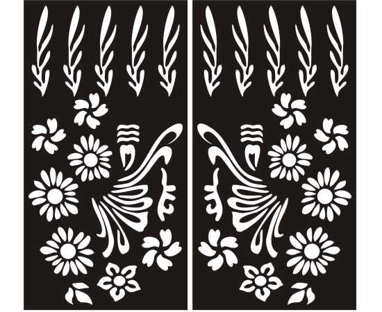 Multi Design Sheets Mehndi Stencil Stickers - 1 Set