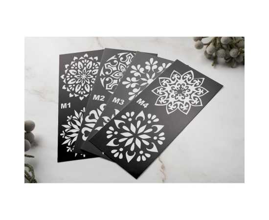4 Different Designs Full Sheet Mehndi Stencils For Women - Set of 4