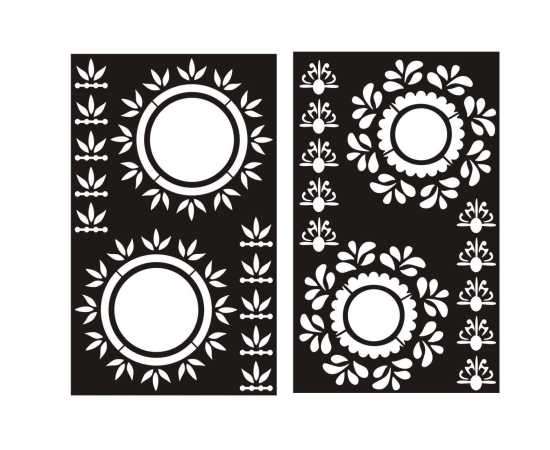 Multi Design Mehndi Stencil Stickers - 1 Pair