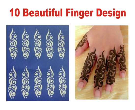 10 Finger Mehndi Stencils for Girls