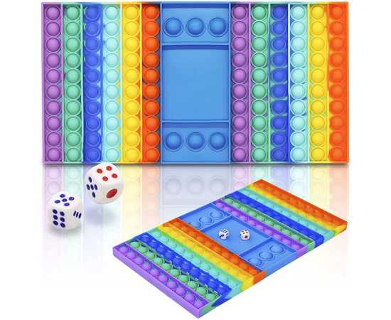 Silicon Pop It Game Board With Dice For Two Players