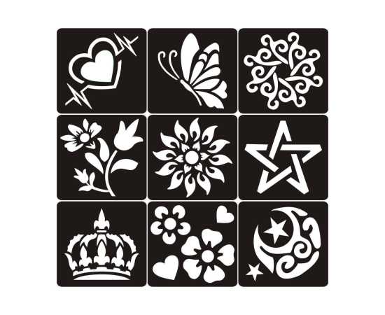 9 Mehndi Stencils Stickers for Girls