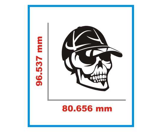 Bike & Car Head With Cap Sticker - Black