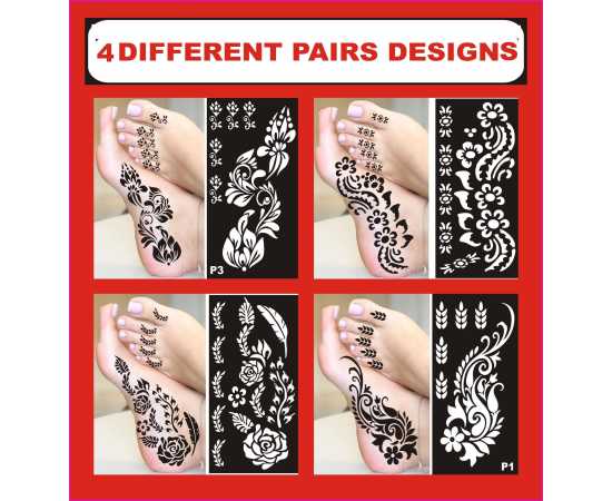 Foot Mehndi Stencils Stickers for Girl