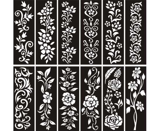 Different Designs Sheet Mehndi Stencil Stickers - 1 Set