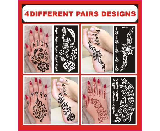 Foot Mehndi Stencils Stickers for Women