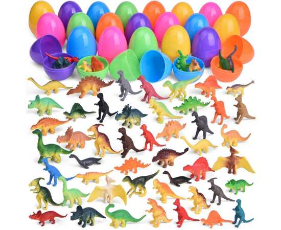 Pack of 12 Colorful Eggs Prefilled with Mix Toy