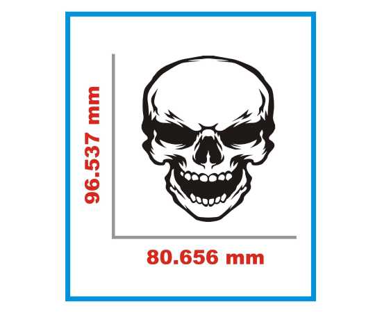 Bike & Car Skull Head Tattoo Sticker - Black