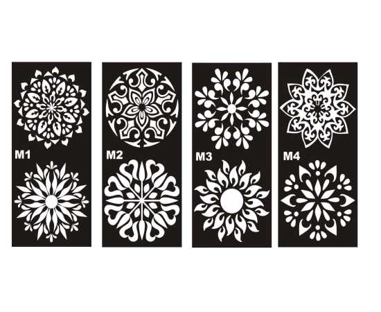 Different Designs Mehndi Stencils Stickers - 1 Set