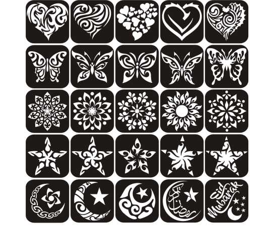 Mehndi Papers Sheet Stencils PVC Sticker