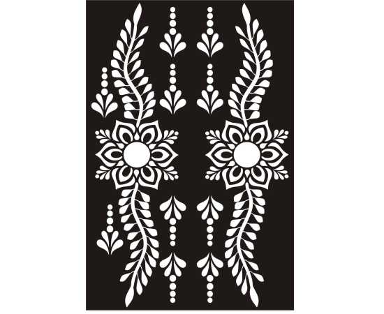 Multi Design Mehndi Stencil Sheets - 1 Pair