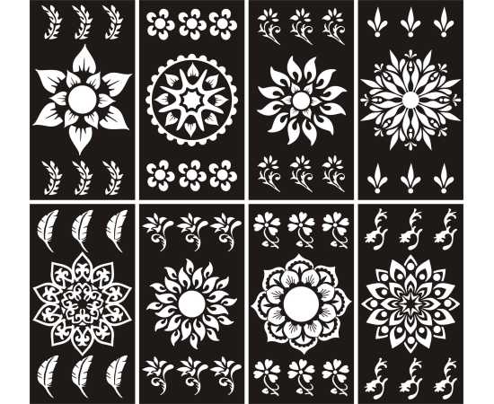 Different Design Mehndi Stickers Sheet - 1 Set