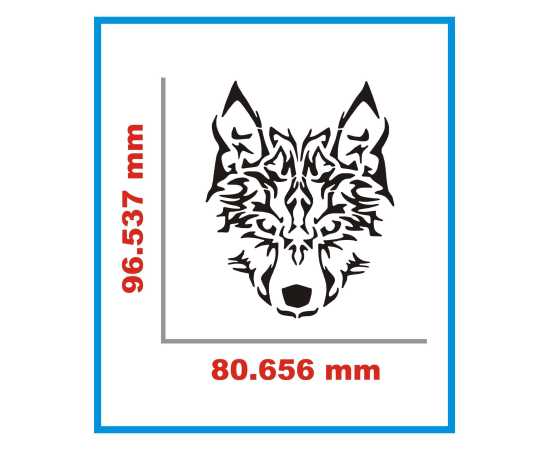 Bike & Car Wolf Tattoo Sticker - Black