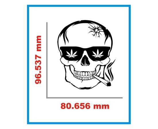 Car & Mobile Tattoo Sticker Skull Head - Black