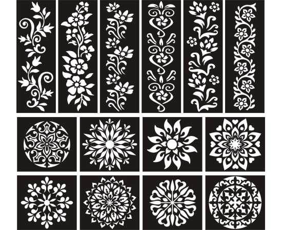 Different Designs Mehndi Stencils Sticker - 1 Set
