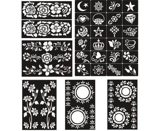 Different Designs Stencils Stickers For Women - 1 Set