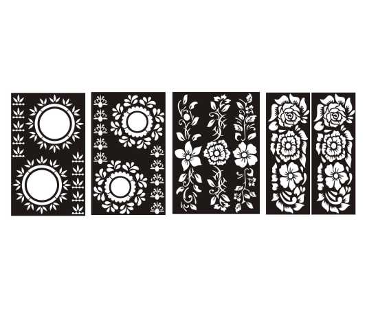 Different Designs Mehndi Stencils Stickers - 1 Set