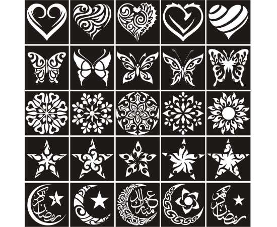 Different Designs Hands Stencils Stickers - 1 Set