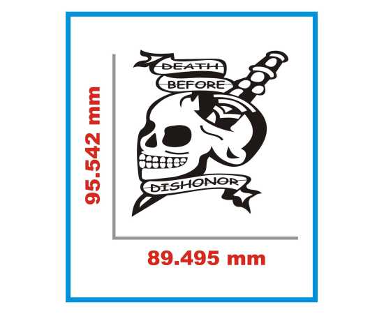 Bike & Car Skull Head Sticker - Black
