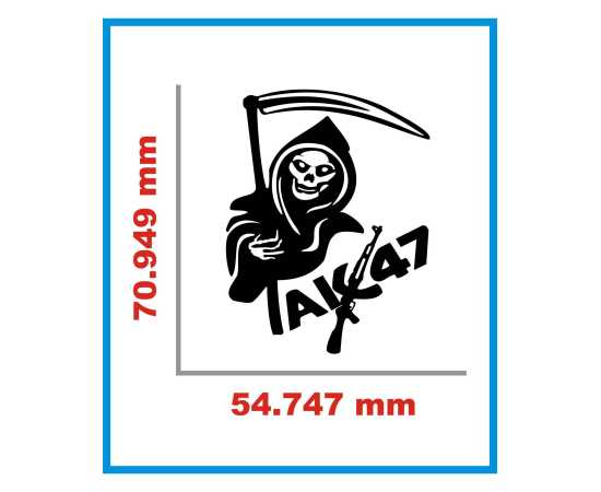 Bike & Car Head With Sord Sticker - Black