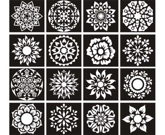 Multi Design Sheets Mehndi Stencils Stickers - 1 Set