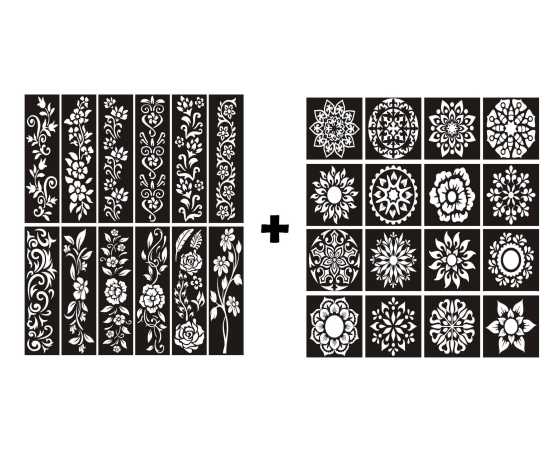 Different Designs Stencils Stickers For Girl - Pack of 2