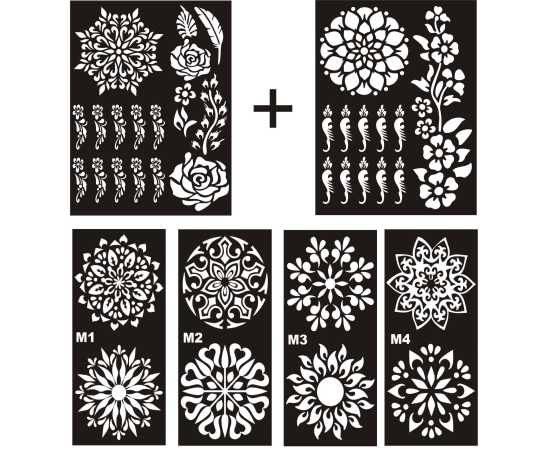 Different Designs Stencils Stickers - 1 Set