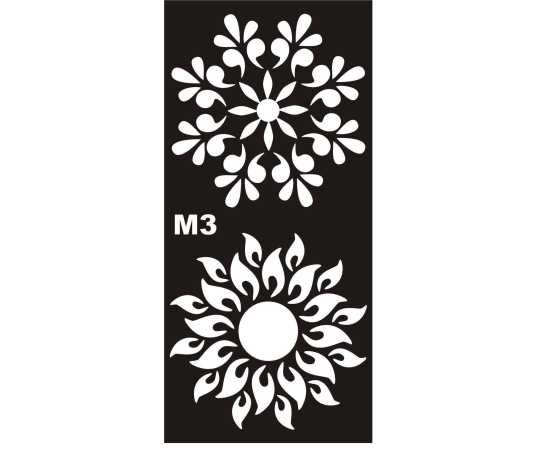 4 Different Designs Full Sheet Mehndi Stencils For Women - Set of 4