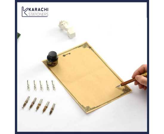 Antique European Multi nib Calligraphy Dip Pen Set