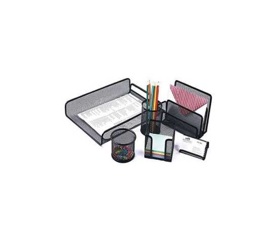 6 In 1 Table set  Metal Mesh - Black