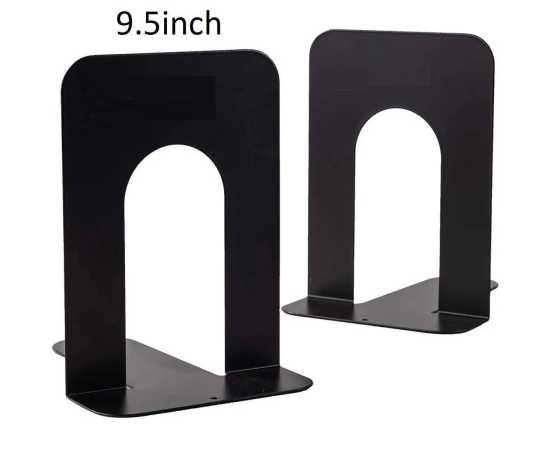 Black Metal Book End Organizer 9.5" - 1 Pair