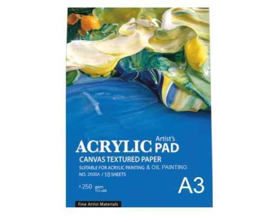 Acrylic Pad For Painting A4 & A3 Size 18 Sheets - 250gsm