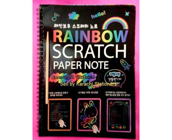 Large Notepad Scratch book with wooden stick