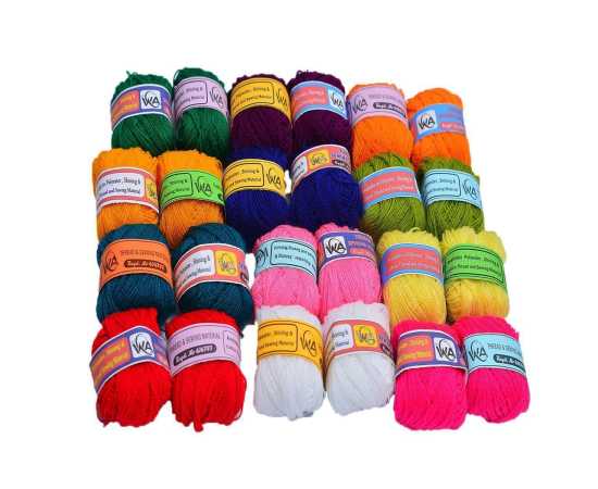 24 Pcs Multicolor Woolen Embroidery Thread