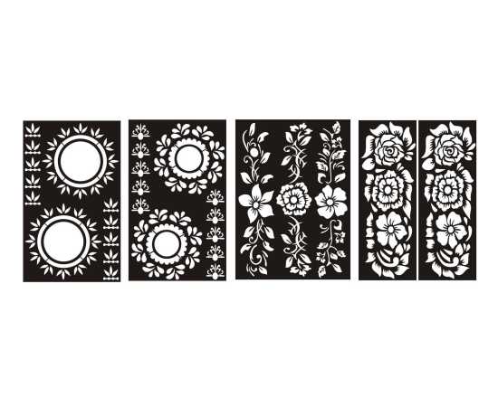 4 Different Bridal Mehndi Sheets Set