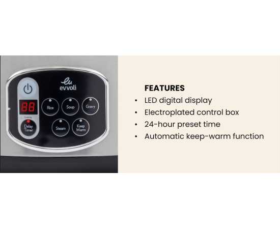 Evvoli Rice and Grain Cooker