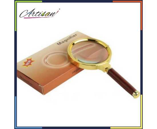 Red Brown Handle Magnifying Glass 10X