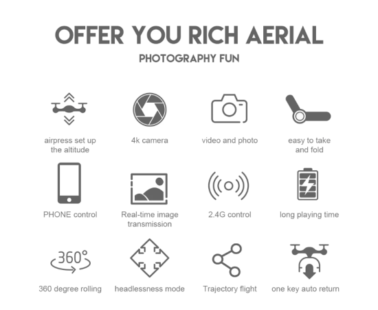 Remote Control Drone with Camera Wi-Fi Selfie Gesture Mode