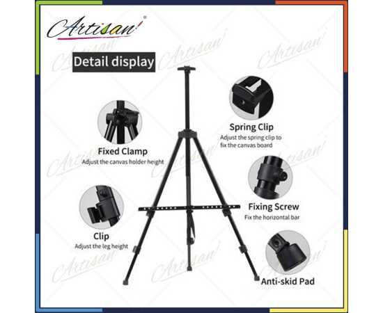 Artisan Foldable Tripod Art Easel Stand Steel Body Artisan Foldable Tripod Art Easel Stand Steel Body
