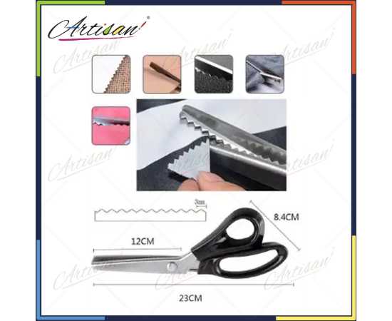 Artisan - 9 Inch Stainless Steel Zigzag Scissor For Artist