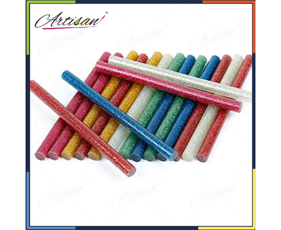 Artisan - 12 PCS 11mm Glue Gun Glitter Sticks Multi Color
