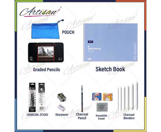 Artisan - Set of 32 PCS Sketching Kit For Art Lovers