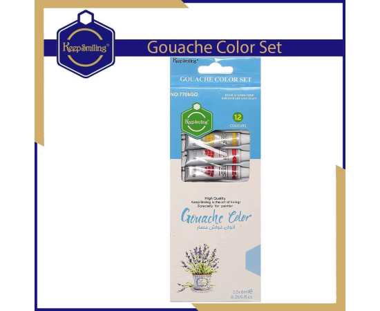 Keep Smiling 6ML Gouache Color Paint Tube - Set of 12 Keep Smiling 6ML Gouache Color Paint Tube - Set of 12