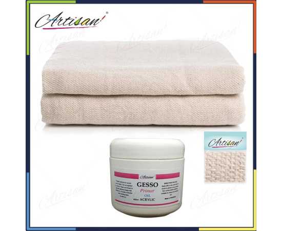 Artisan - 1 meter Canvas Fabric Sheet with 400ml Gesso