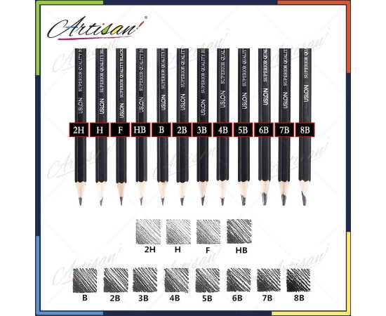 Artisan - 12 Pcs Professional Sketch and Drawing Pencils Set Artisan - 12 Pcs Professional Sketch and Drawing Pencils Set