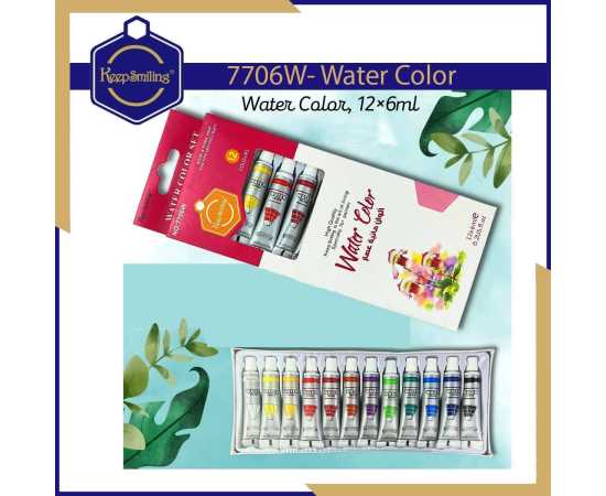 Keep Smiling 6ML Water Color Paint Tube - Set of 12 Keep Smiling 6ML Water Color Paint Tube - Set of 12